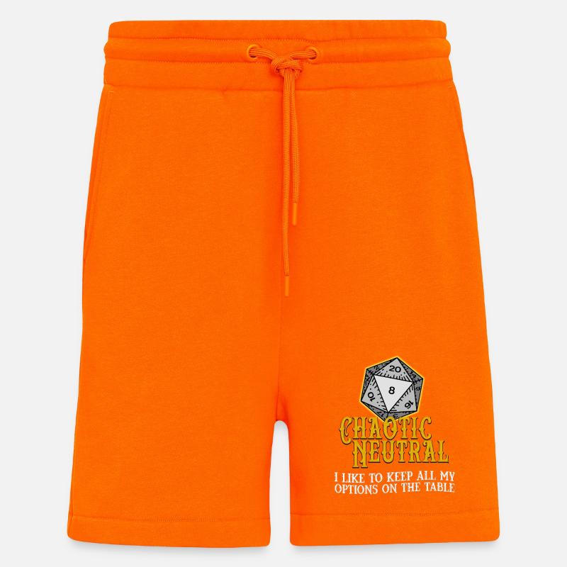 Chaotisch Neutral D20 - Shorts - made by SPREAD - SUNSET ORANGE
