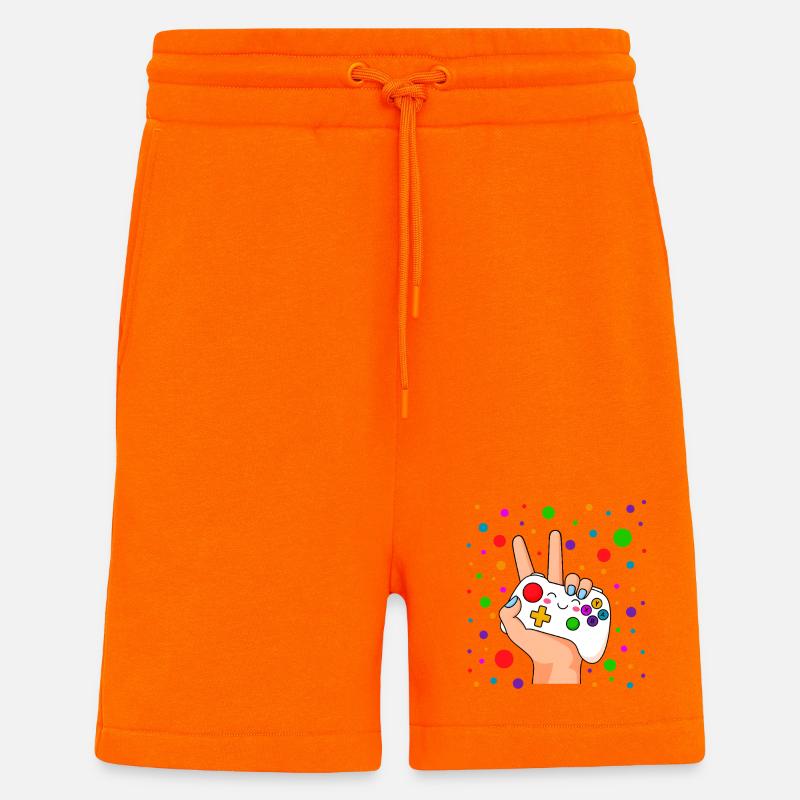 Peace Sign Controller Pop - Shorts - made by SPREAD - SUNSET ORANGE