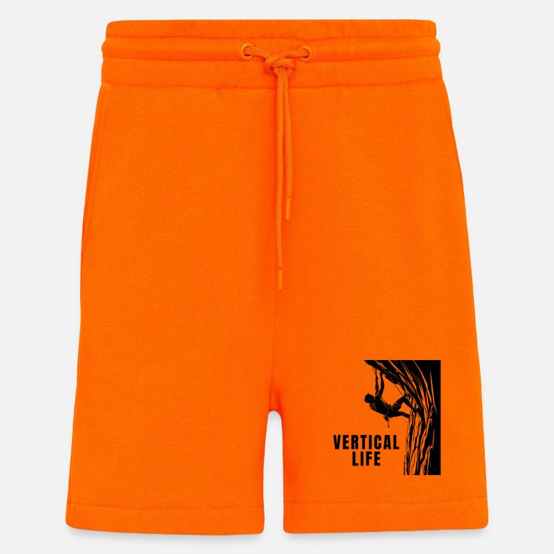 Vertical Life Climber Steep Wall Design - Shorts - made by SPREAD - SUNSET ORANGE
