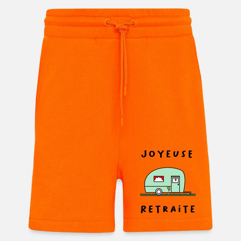 JOYEUSE RETRAITE. RETRAITE. RETRAITEE. RETRAITE - Short bio décontracté fabriqué en UE - SUNSET ORANGE