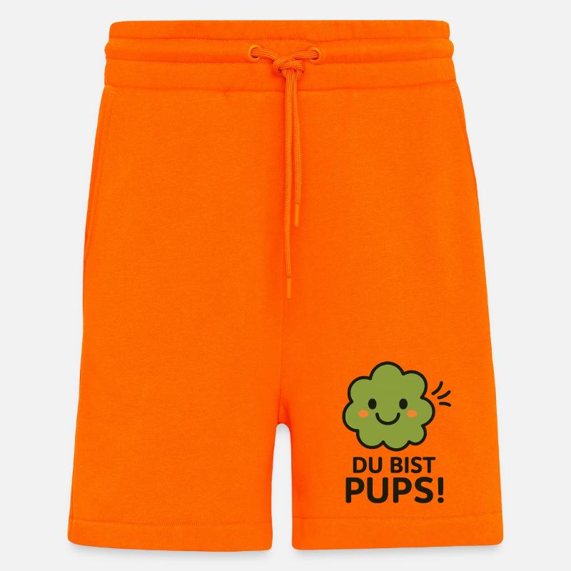 péter - Short bio décontracté fabriqué en UE - SUNSET ORANGE
