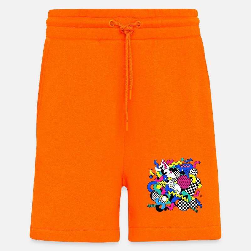 Neon Chaos Pop Art Pattern - Shorts - made by SPREAD - SUNSET ORANGE