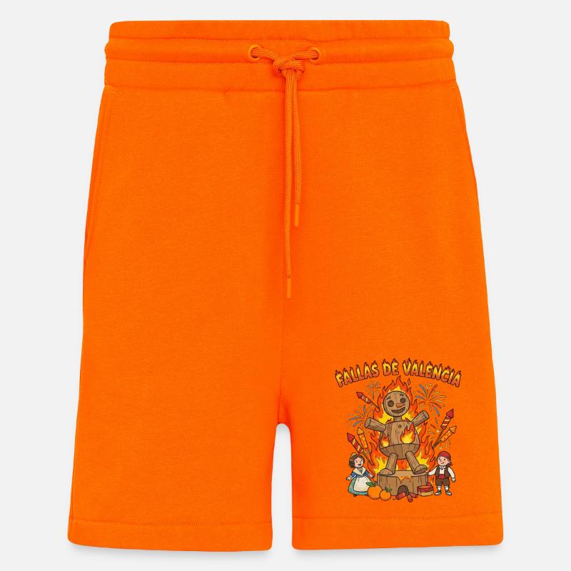 Figurine des Fallas de Valencia - Short bio décontracté fabriqué en UE - SUNSET ORANGE