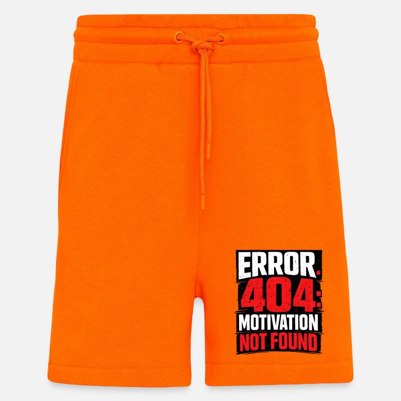 404-Motivation Not Found Minimalistisch - Shorts - made by SPREAD - SUNSET ORANGE