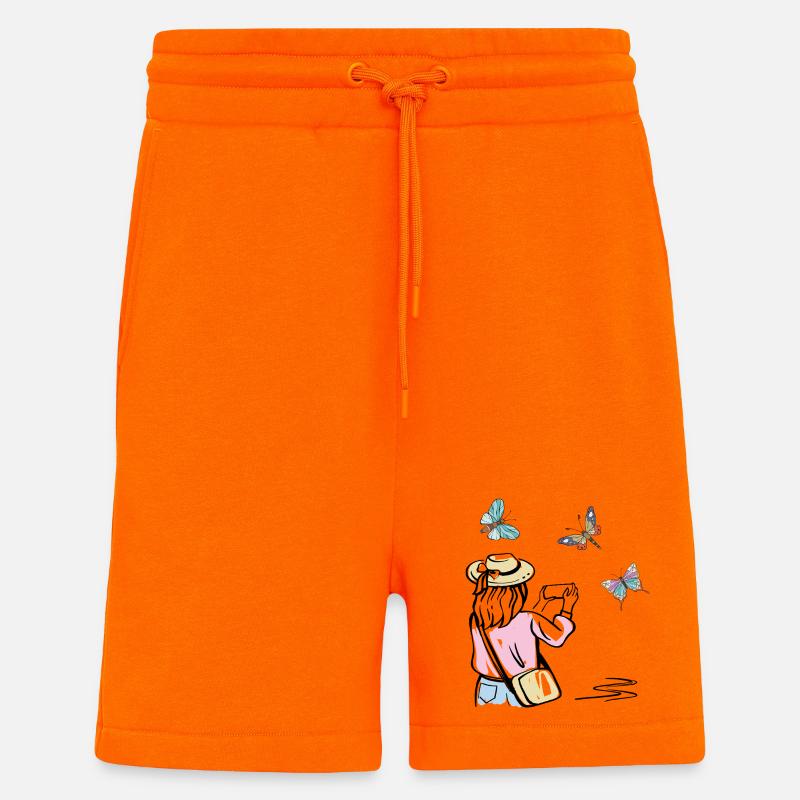 Mädchen fotografiert Schmetterlinge - Shorts - made by SPREAD - SUNSET ORANGE
