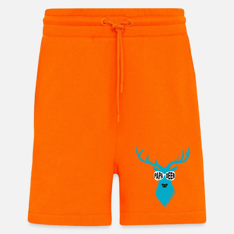 Papa-Hirsch mit Sonnenbrille - türkis - Shorts - made by SPREAD - SUNSET ORANGE