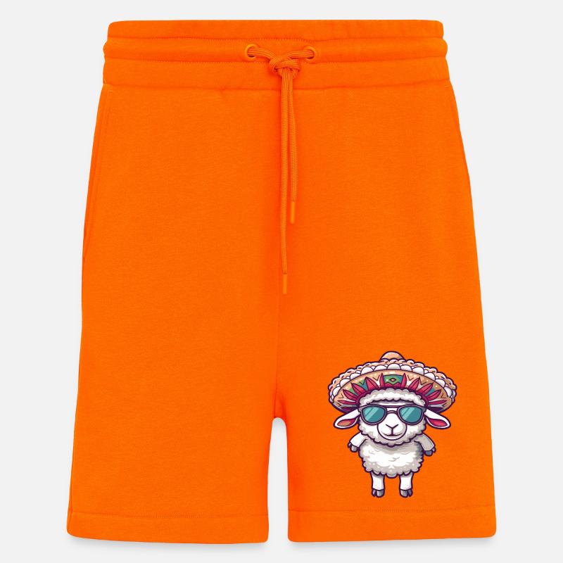 Sombrero comique drôle d’éléphant - Short bio décontracté fabriqué en UE - SUNSET ORANGE