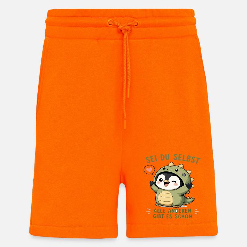 Sei du selbst - Pinguin - Shorts - made by SPREAD - SUNSET ORANGE