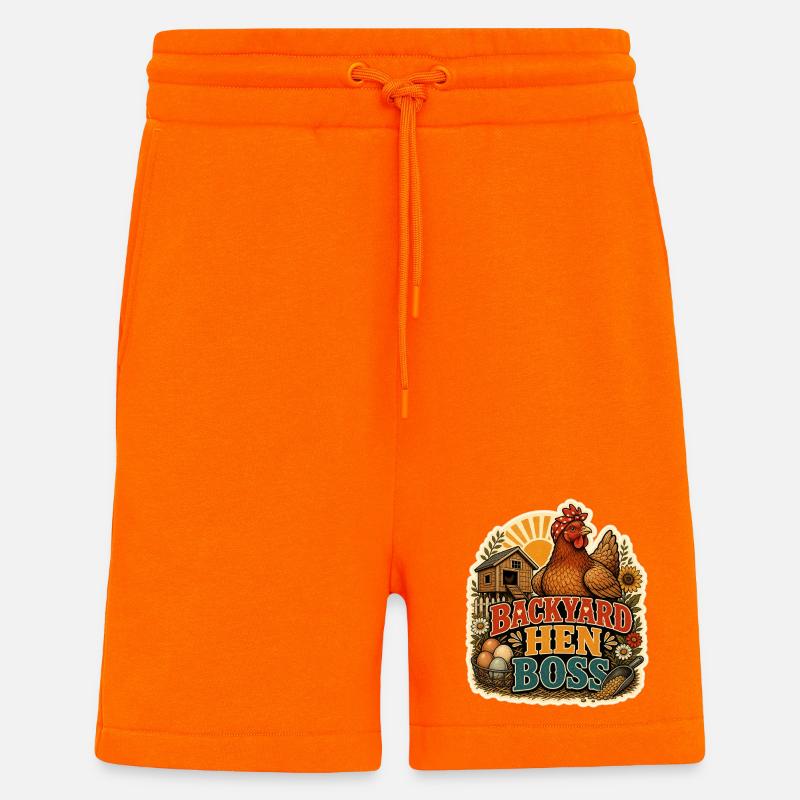 BACKYARD HEN - Shorts - made by SPREAD - SUNSET ORANGE