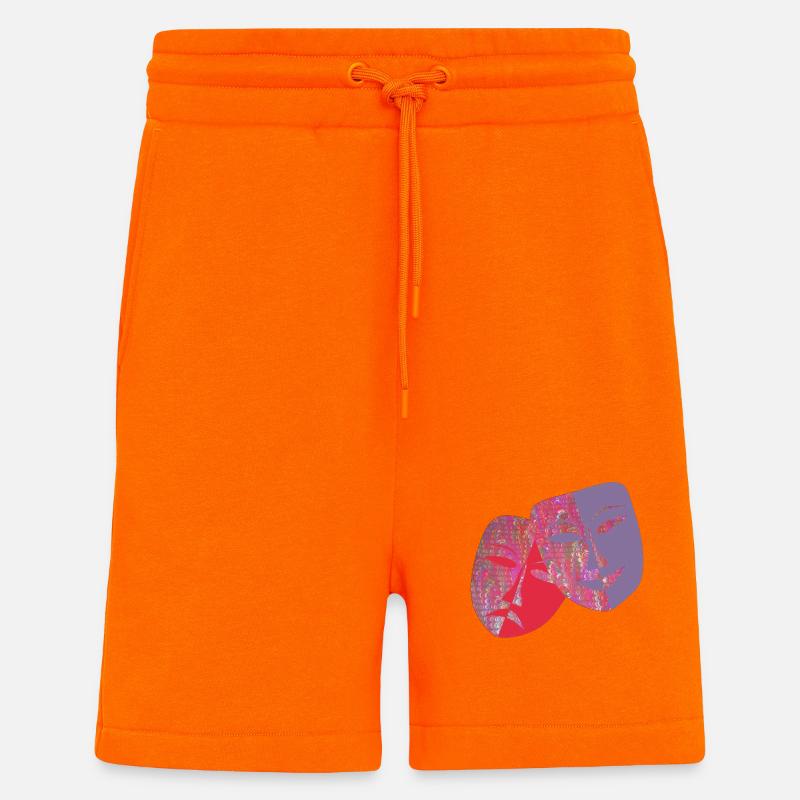 masques e 61 - Short bio décontracté fabriqué en UE - SUNSET ORANGE