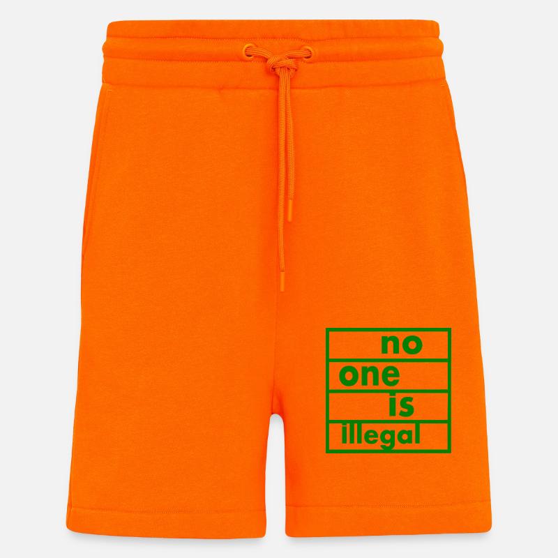 No one is illegal - Short bio décontracté fabriqué en UE - SUNSET ORANGE