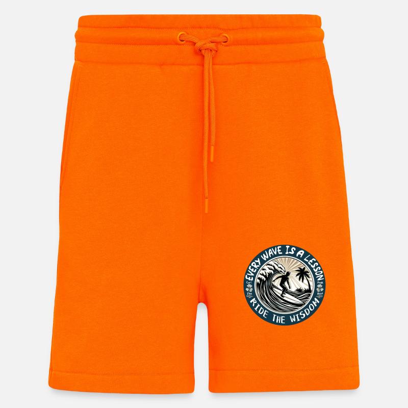 EVERY WAVE IS A LESSON - Short bio décontracté fabriqué en UE - SUNSET ORANGE