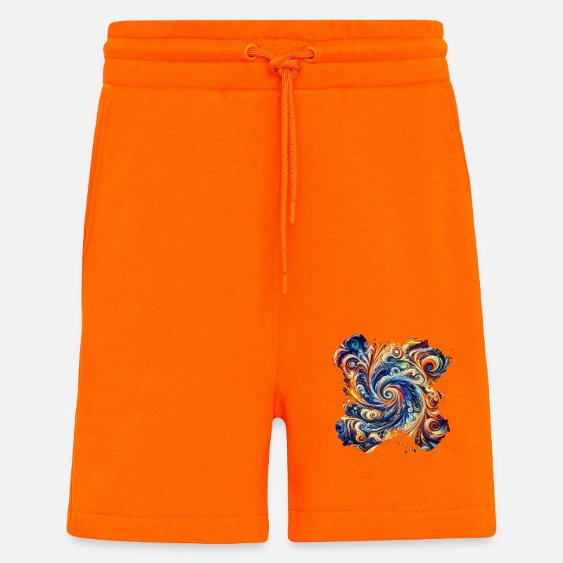 Lebendiger abstrakter Wirbel - Shorts - made by SPREAD - SUNSET ORANGE