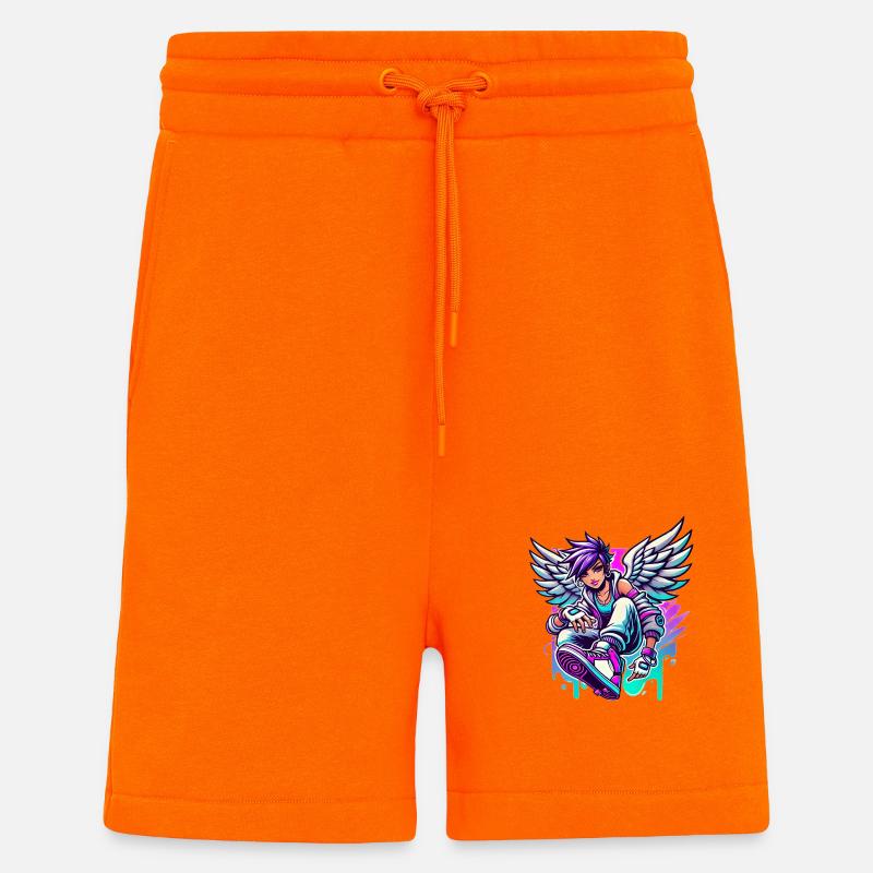 Cooler Engel bunte Haare - Shorts - made by SPREAD - SUNSET ORANGE