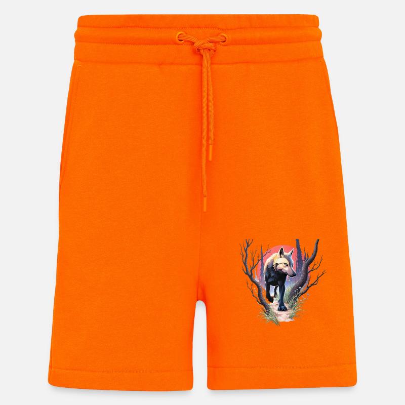 Wolf auf der Jagd - Shorts - made by SPREAD - SUNSET ORANGE