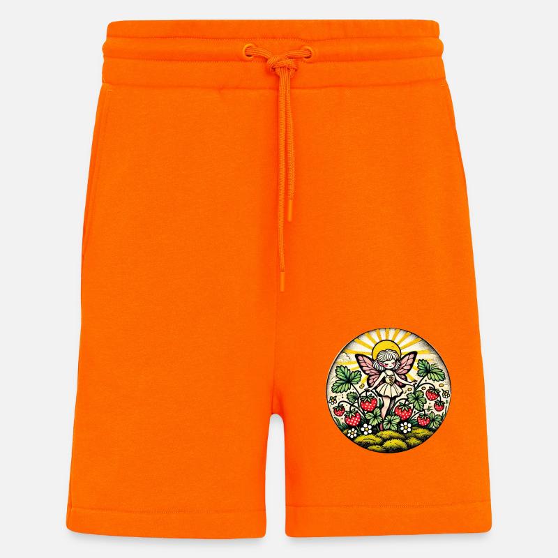 Fée Fée Fraise - Short bio décontracté fabriqué en UE - SUNSET ORANGE