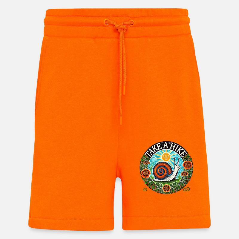 Escargot de randonnée - Short bio décontracté fabriqué en UE - SUNSET ORANGE