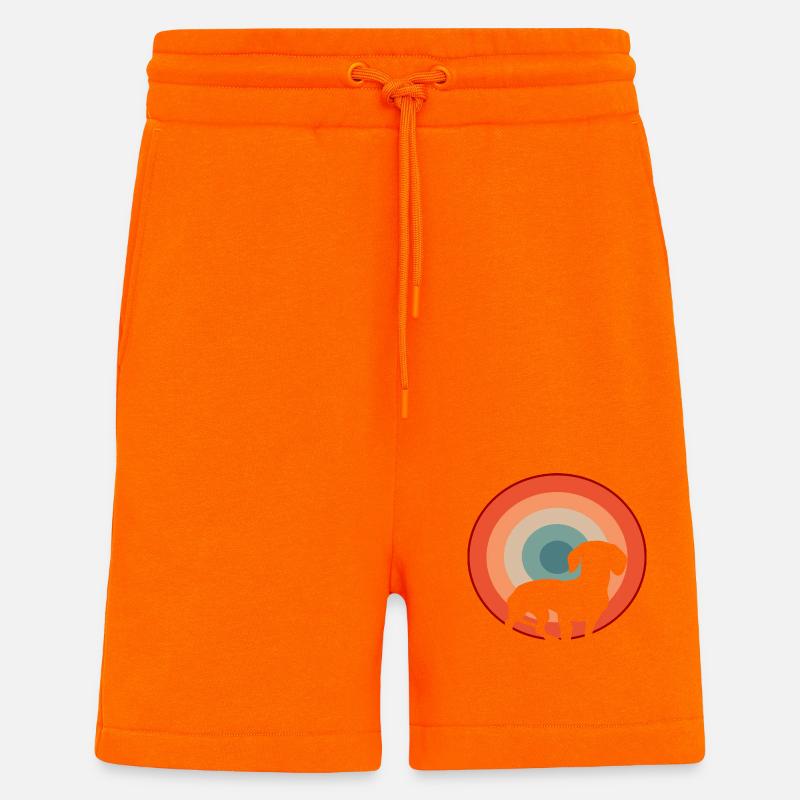 Teckel Retro Dog Cadeau - Short bio décontracté fabriqué en UE - SUNSET ORANGE