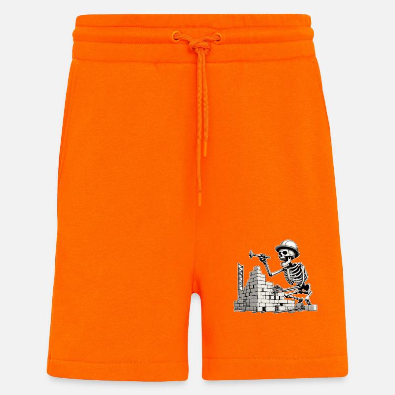 Le métier de maçon - Short bio décontracté fabriqué en UE - SUNSET ORANGE