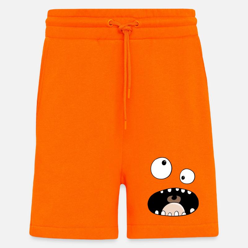 Funny Comic Monster Gesicht - Shorts - made by SPREAD - SUNSET ORANGE