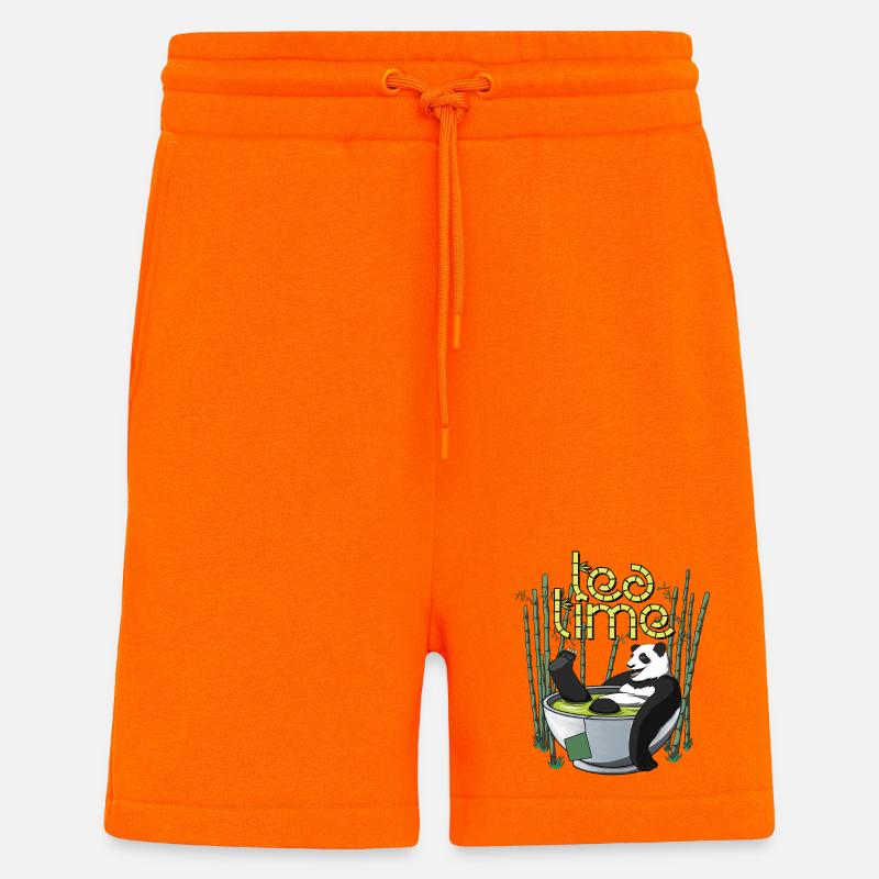Tea Time - Der Tee-Moment des Pandas - Shorts - made by SPREAD - SUNSET ORANGE