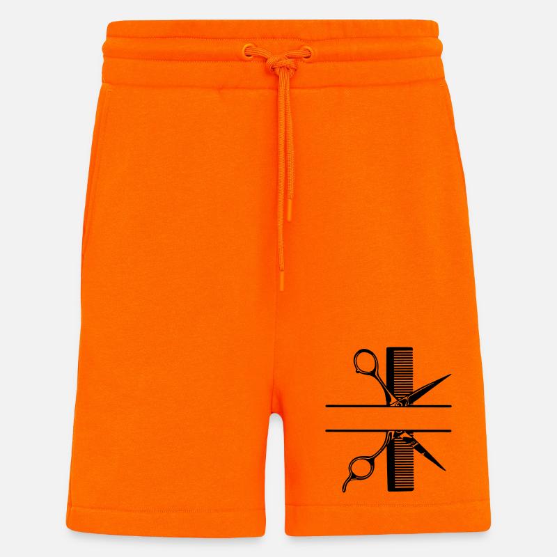 Schere mit Kammtextbanner - Shorts - made by SPREAD - SUNSET ORANGE