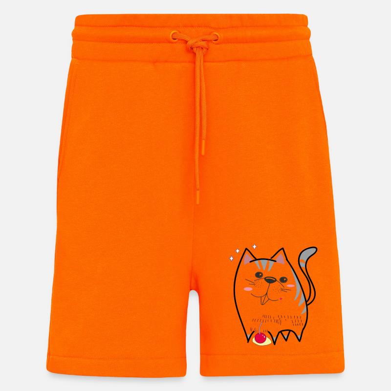chat mignon - Short bio décontracté fabriqué en UE - SUNSET ORANGE
