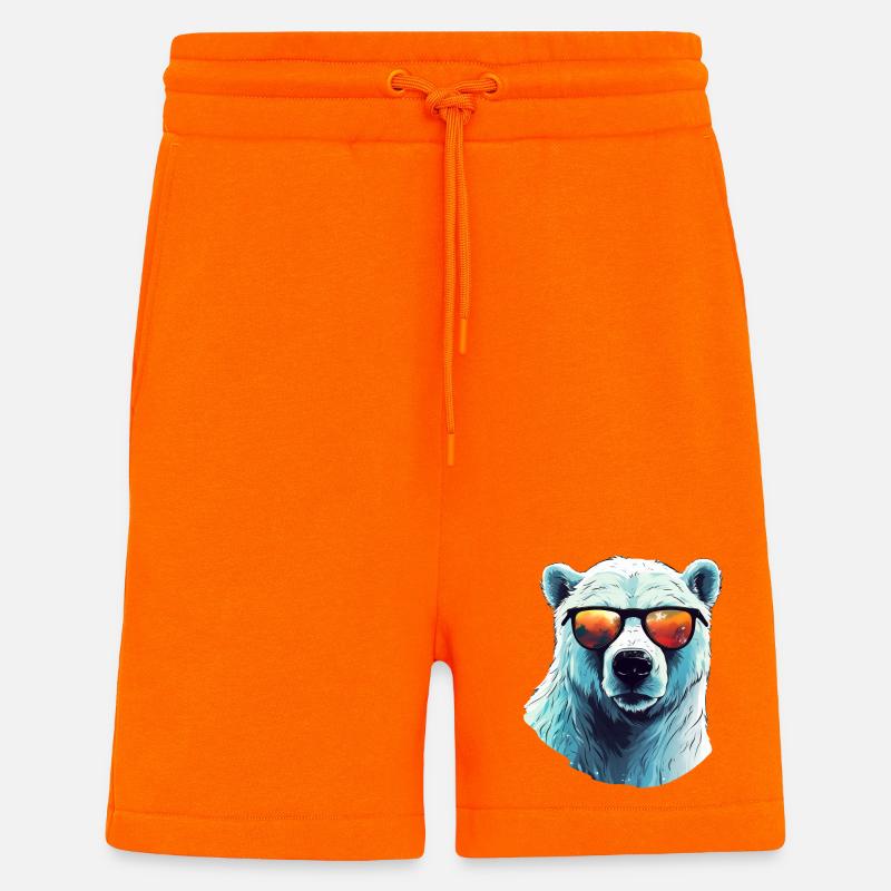 Cooler Eisbär mit Sonnenbrille - Shorts - made by SPREAD - SUNSET ORANGE
