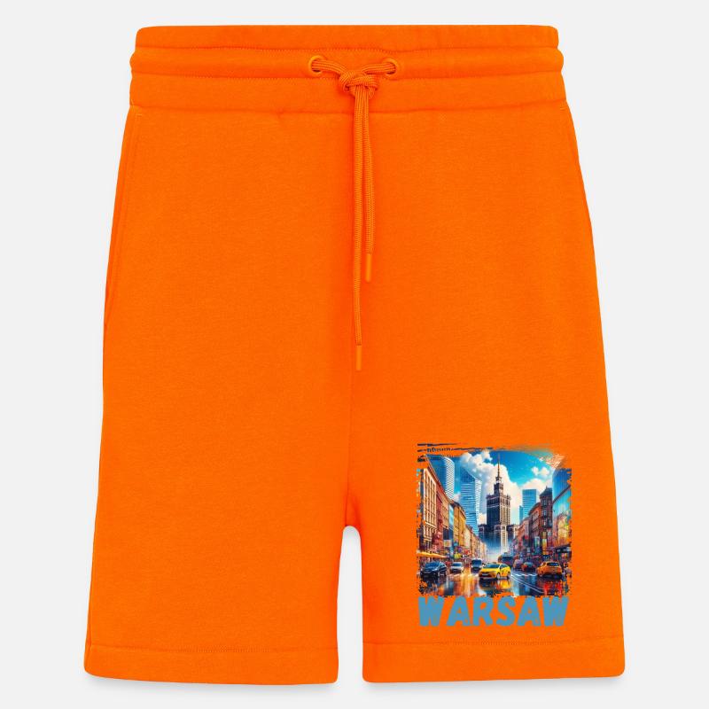 Varsovie - Short bio décontracté fabriqué en UE - SUNSET ORANGE