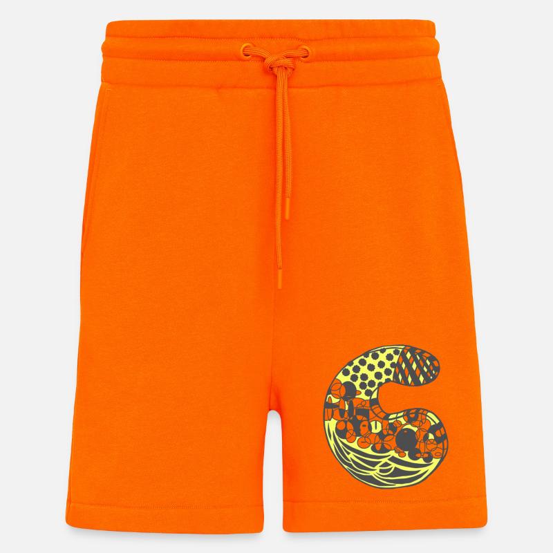 Buchstabe C mit Charakter in gelb - Shorts - made by SPREAD - SUNSET ORANGE