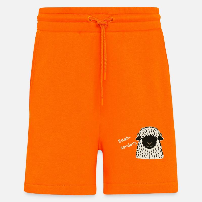 Bäähsonders - das Walliser Schwarznasenschaf - Shorts - made by SPREAD - SUNSET ORANGE