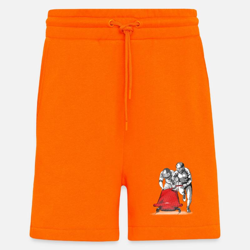Bobsledder pushing at the start - Shorts - made by SPREAD - SUNSET ORANGE