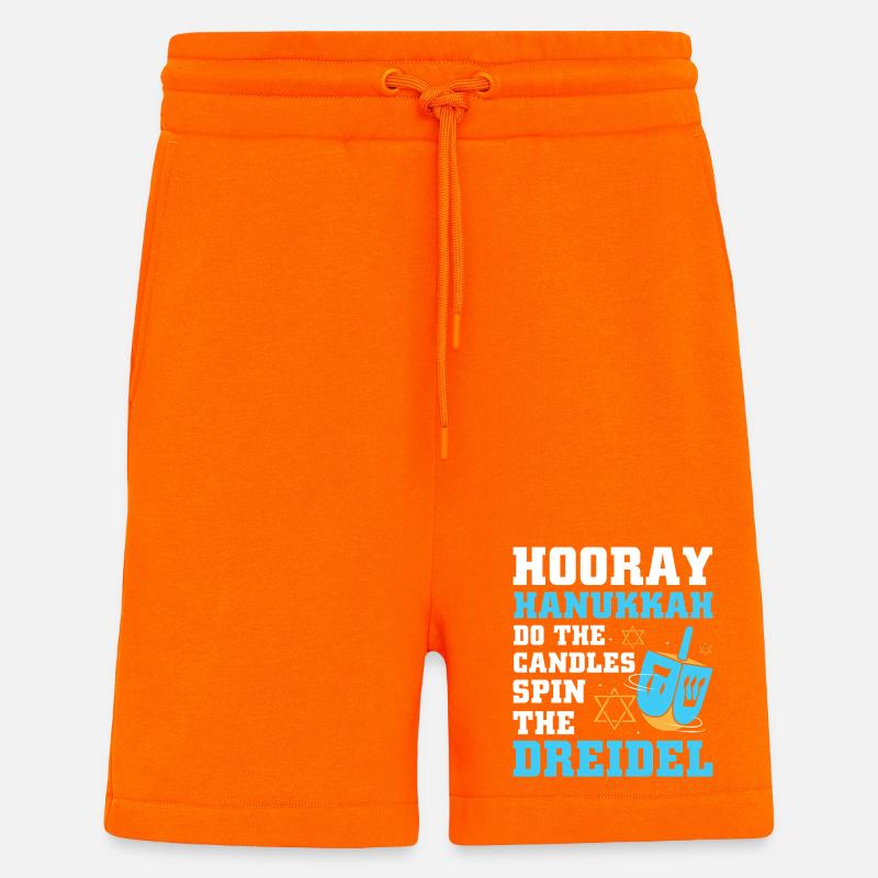 Hanoukka Hanoukka Hanoukka - Short bio décontracté fabriqué en UE - SUNSET ORANGE