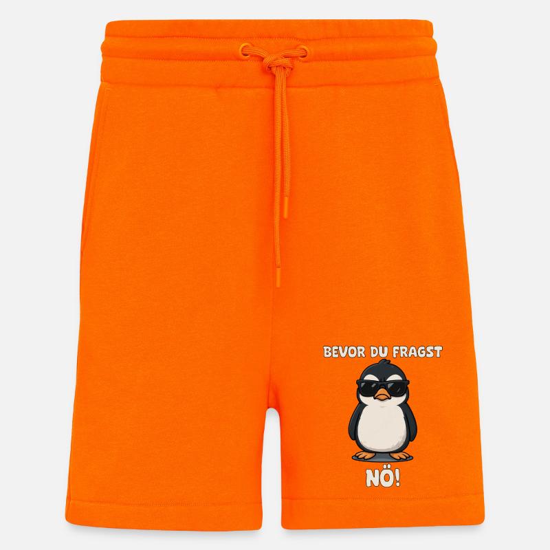 Pinguin mit Sonnenbrille Spruch - Shorts - made by SPREAD - SUNSET ORANGE