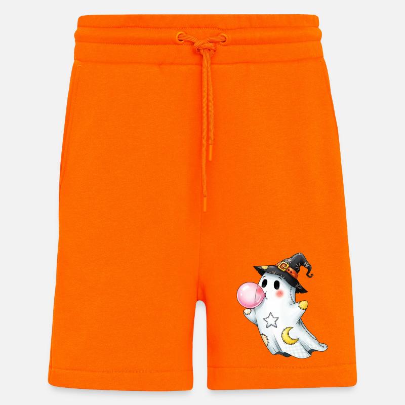 Patchwork Cartoon Geist mit Kaugummiblase - Shorts - made by SPREAD - SUNSET ORANGE