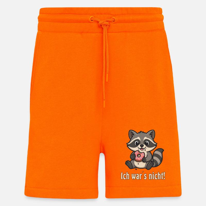 Ich war's nicht: Waschbär mit Donut - Shorts - made by SPREAD - SUNSET ORANGE