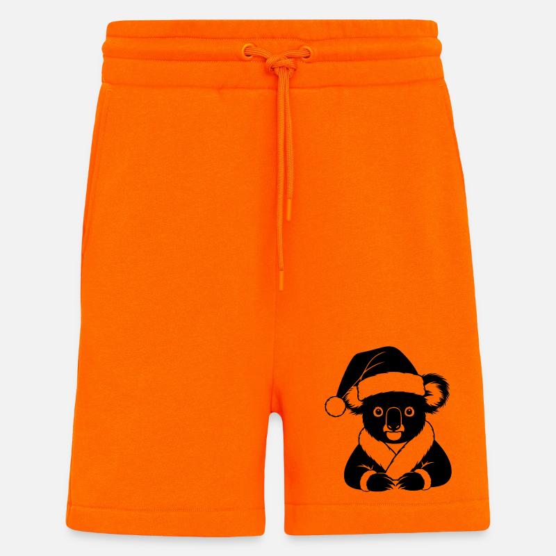 Comic de Noël Koala – Noir & Blanc - Short bio décontracté fabriqué en UE - SUNSET ORANGE