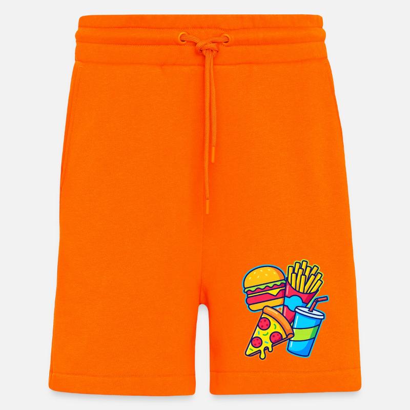 Illustration de combos de restauration rapide - Short bio décontracté fabriqué en UE - SUNSET ORANGE