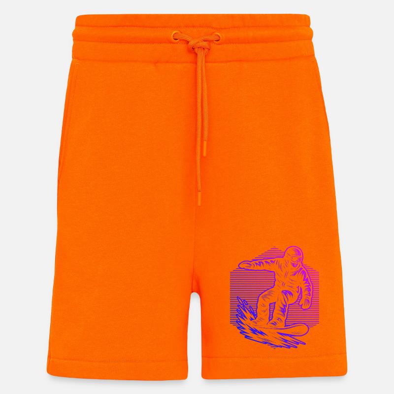 Conception de snowboard pleine de caractère - Short bio décontracté fabriqué en UE - SUNSET ORANGE