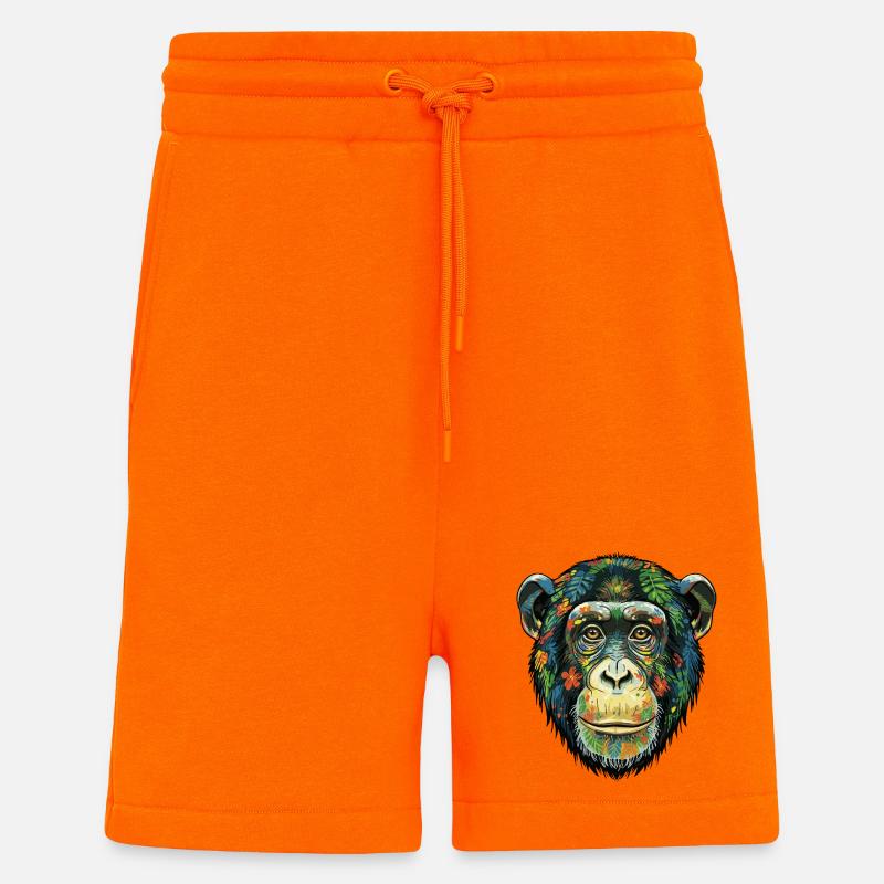 Bunte Schimpansenblüten - Shorts - made by SPREAD - SUNSET ORANGE