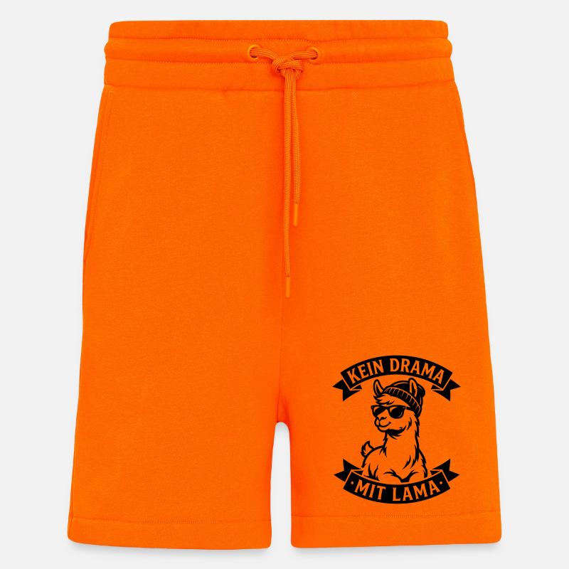 Pas de drame avec le lama - Short bio décontracté fabriqué en UE - SUNSET ORANGE