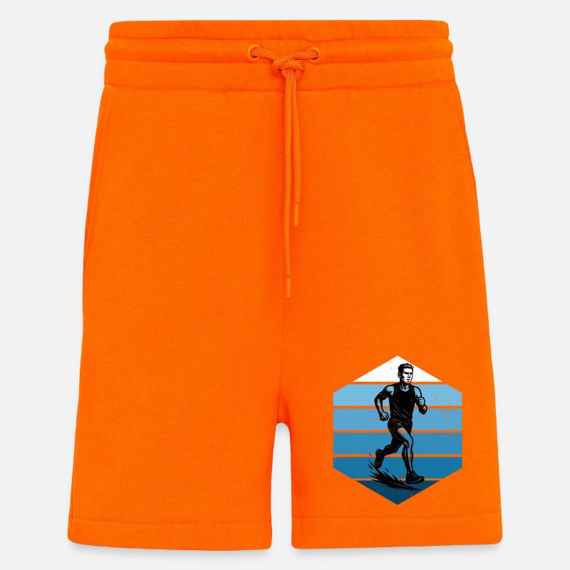 Ambiances de course pour les courses - Short bio décontracté fabriqué en UE - SUNSET ORANGE