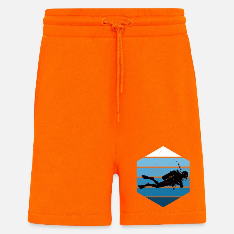 Concentration pure de plongée - Short bio décontracté fabriqué en UE - SUNSET ORANGE
