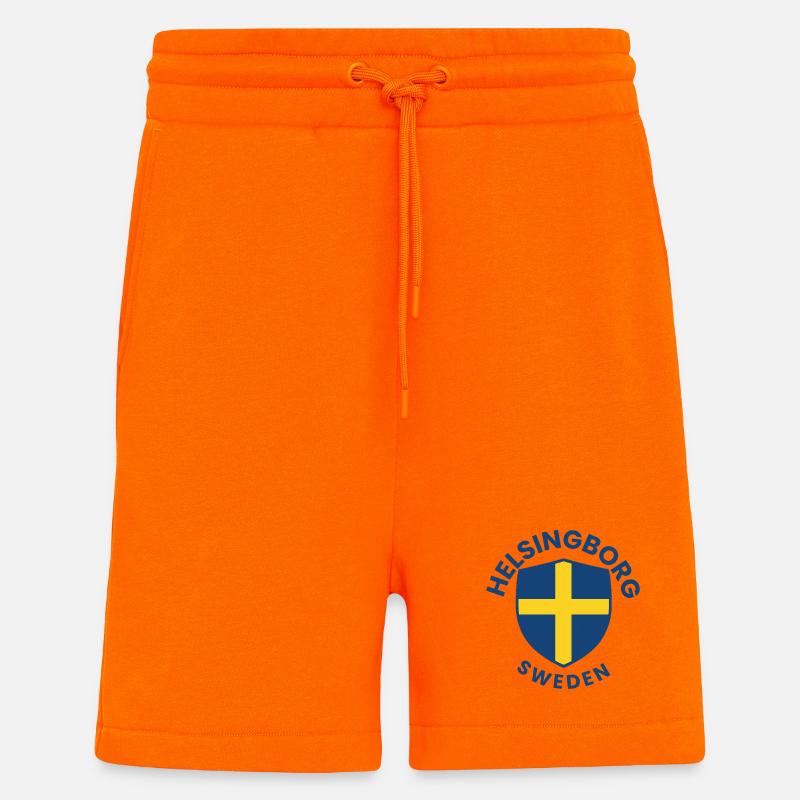 Blason de l’écu de Helsingborg - Short bio décontracté fabriqué en UE - SUNSET ORANGE
