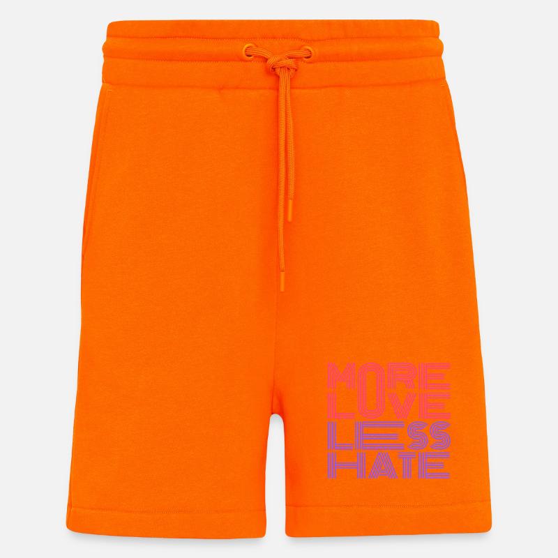 More Love Less Hate - Shorts - made by SPREAD - SUNSET ORANGE