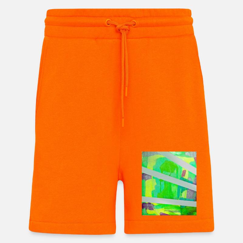 Neon Kaleido Abstract - Shorts - made by SPREAD - SUNSET ORANGE