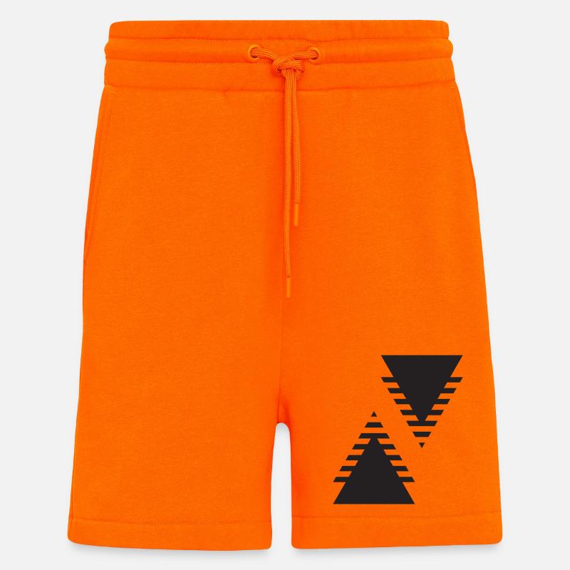 Dual Triangles Echo - Shorts - made by SPREAD - SUNSET ORANGE