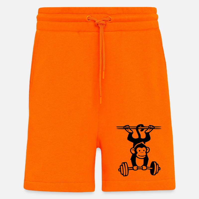Primate Power - Gym Affe - Shorts - made by SPREAD - SUNSET ORANGE