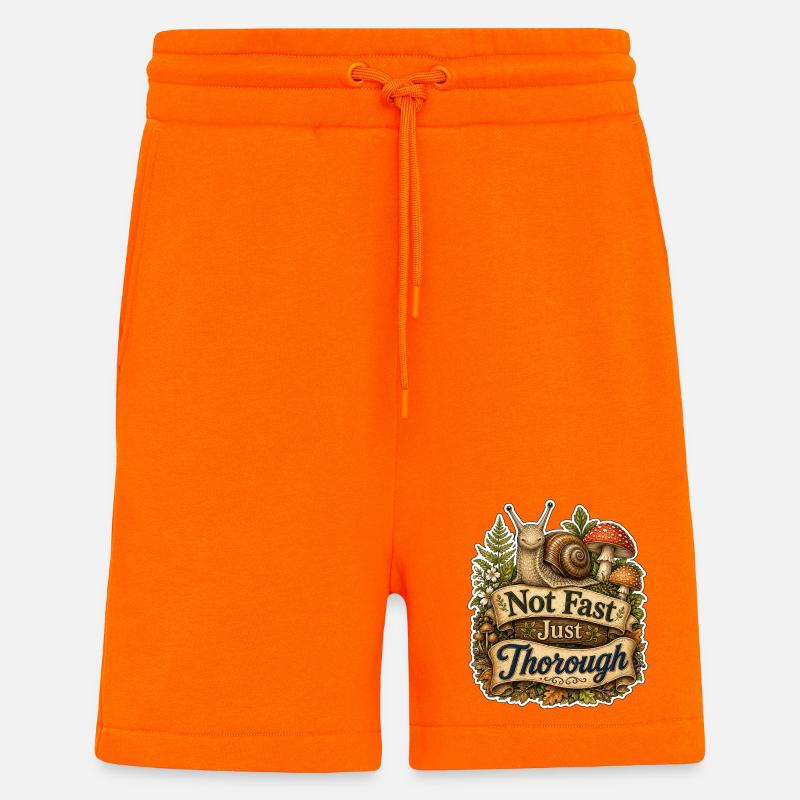 Pas rapide, juste minutieux - Short bio décontracté fabriqué en UE - SUNSET ORANGE