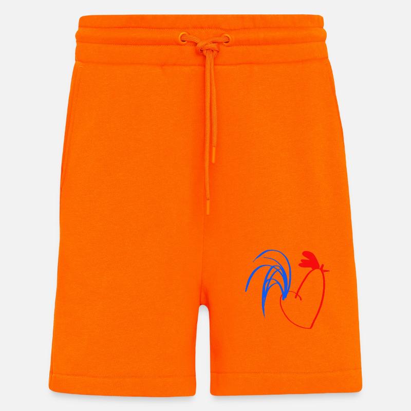 Hahn blau weiß rot - Shorts - made by SPREAD - SUNSET ORANGE
